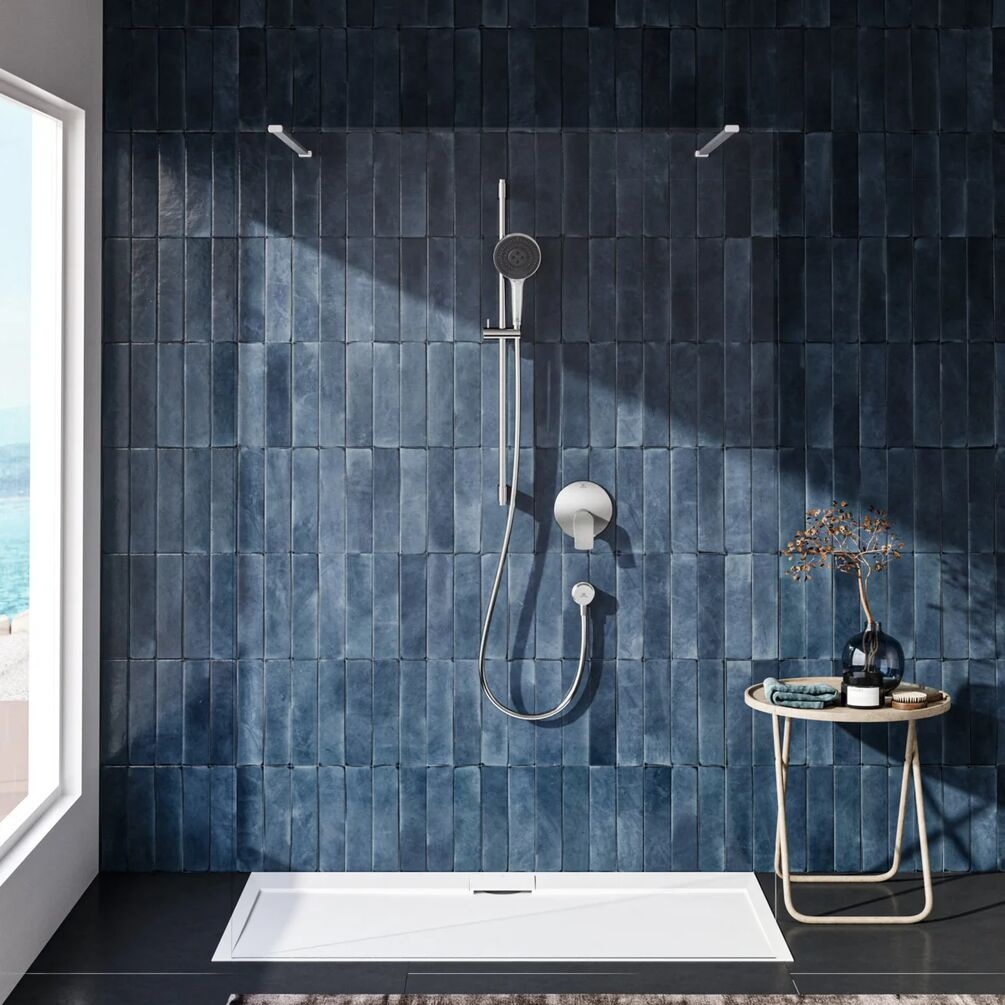 Lifestyle image of Ideal Standard i.life 1200mm Dual-Access Silver Wetroom Shower Screen